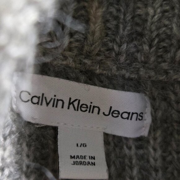 Calvin Klein high turtleneck sweater gray size L - Picture 2 of 3